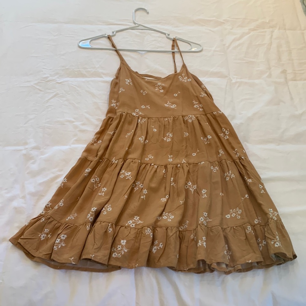 brown floral dress